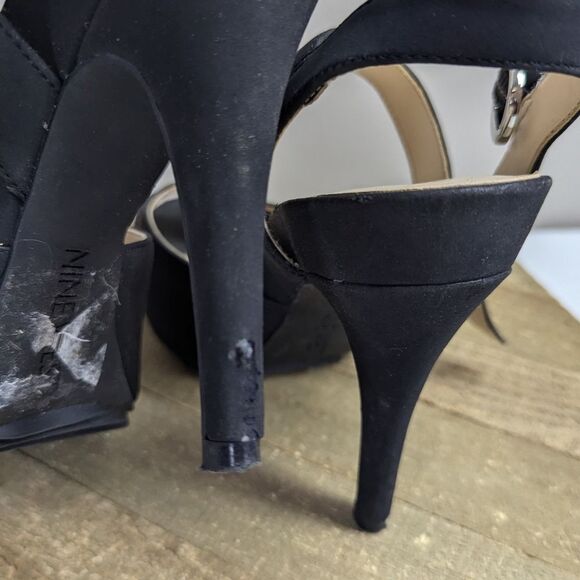 Nine West Ratical Black Platform Heels Size 7 - Picture 10 of 12